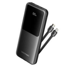 Εικόνα της Power Bank Vention 20.000mAh 22.5W Led Display Built-In Type-C & Lightning Black FHPB0