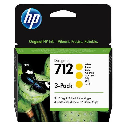 Εικόνα της Μελάνι HP 712 Yellow (3-Pack) 3ED79A