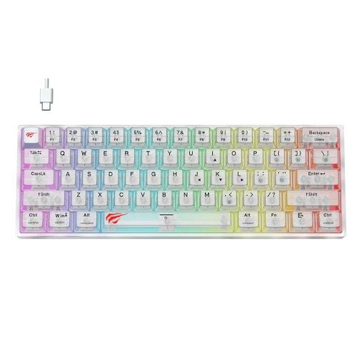 Εικόνα της Πληκτρολόγιο Havit KB877L 60% RGB Transparent