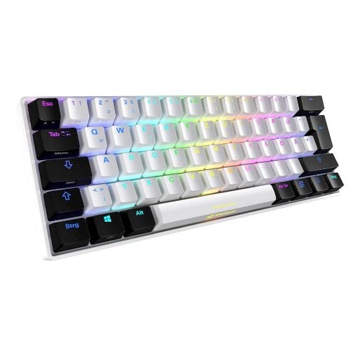 Εικόνα της Πληκτρολόγιο Sharkoon Skiller SGK50 S4 60% Kailh Blue Switches RGB US White