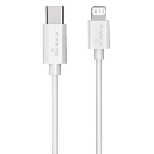Εικόνα της Kαλώδιο MediaRange Apple Lightning to USB Type-C 1m White MRCS215