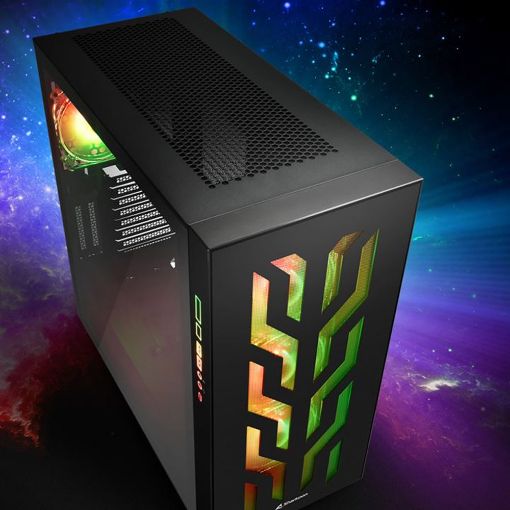 Εικόνα της Sharkoon Elite Shark CA300T RGB Tempered Glass Black