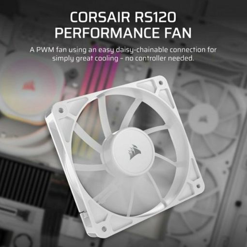 Εικόνα της Case Fan Corsair RS120 120mm PWM (3-Pack) White CO-9050193-WW
