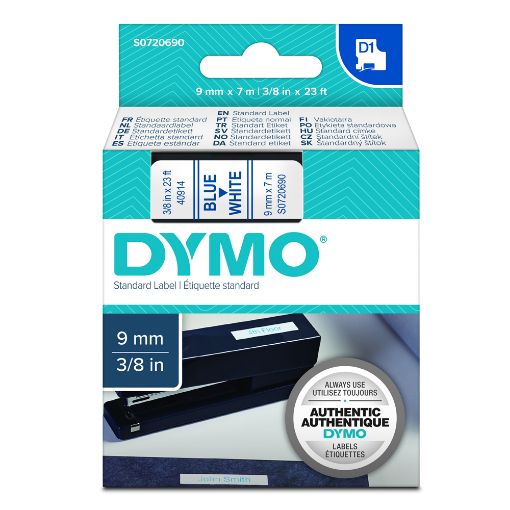 Εικόνα της Ταινία Ετικετογράφου Dymo Standard 40914 Μπλέ Γράμματα σε Λευκό Φόντο 7m x 9mm S0720690