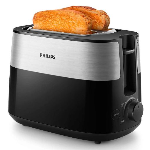 Εικόνα της Φρυγανιέρα Philips Daily Toaster Stainless Steel 830W Black HD2516/90