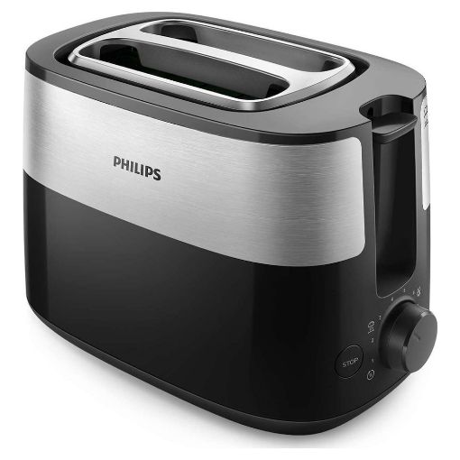Εικόνα της Φρυγανιέρα Philips Daily Toaster Stainless Steel 830W Black HD2516/90