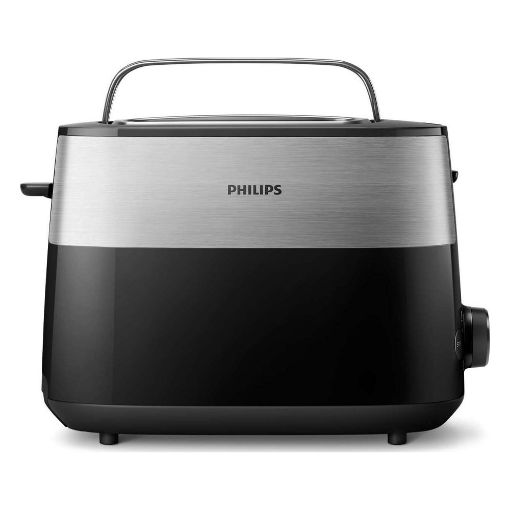 Εικόνα της Φρυγανιέρα Philips Daily Toaster Stainless Steel 830W Black HD2516/90
