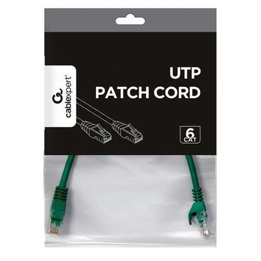 Εικόνα της Καλώδιο Δικτύου Cablexpert U/UTP Cat.6 0.25m Green PP6U-0.25M/G