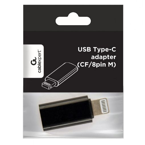 Εικόνα της Adapter Cablexpert USB-C female to Lighting 8-pin male Black A-USB-CF8PM-01