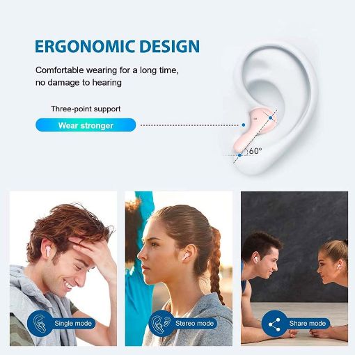 Εικόνα της True Wireless Earbuds QCY T13 Pink 6957141406922
