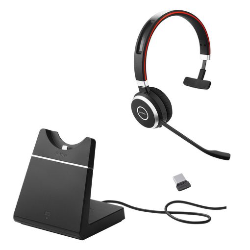 Εικόνα της Headset Jabra Evolve 65 SE UC Mono Link390a USB-A with Charging Stand Black 6593-833-499