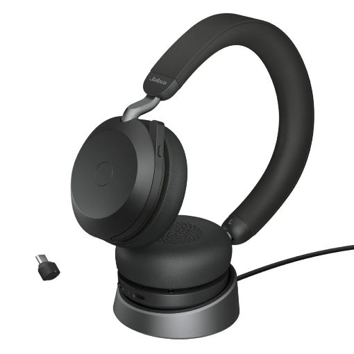 Εικόνα της Headset Jabra Evolve2 75 UC USB-C with Charging Stand Black 27599-989-889
