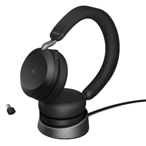 Εικόνα της Headset Jabra Evolve2 75 MS USB-C with Charging Stand Black 27599-999-889