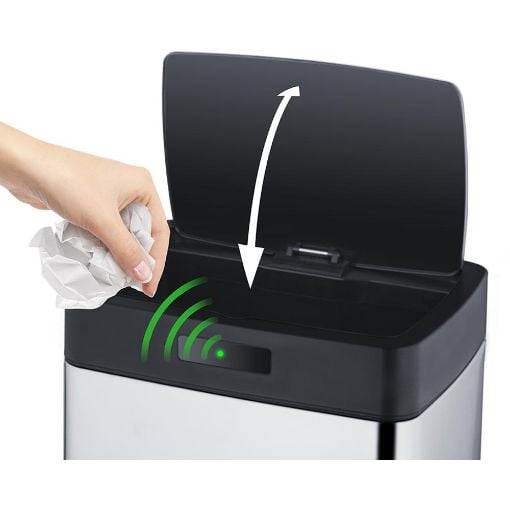 Εικόνα της Κάδος Απορριμμάτων Lamart Sensor με Φωτοκύτταρο 45lt Silver LT8044