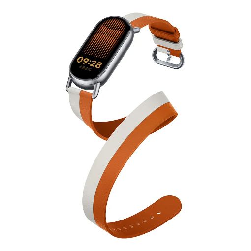 Εικόνα της Xiaomi Smart Band 9 Dual-Tone Leather Strap White/Orange BHR8724GL