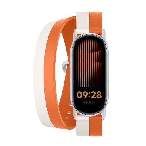 Εικόνα της Xiaomi Smart Band 9 Dual-Tone Leather Strap White/Orange BHR8724GL