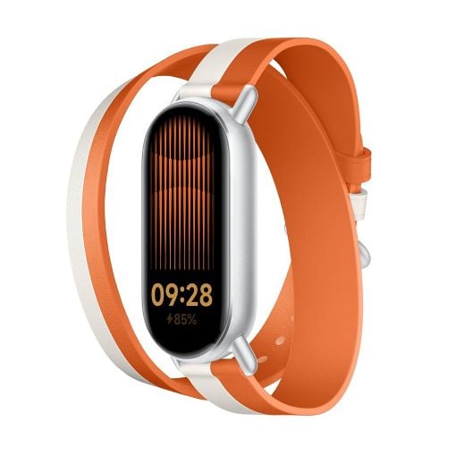 Εικόνα της Xiaomi Smart Band 9 Dual-Tone Leather Strap White/Orange BHR8724GL