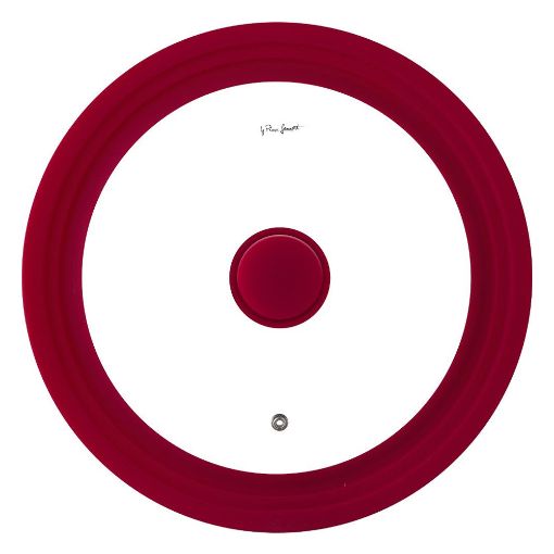 Εικόνα της Καπάκι για Κατσαρόλα Lamart Cover Γυαλινο με Σιλικόνη 24-28cm Κόκκινο LT7082