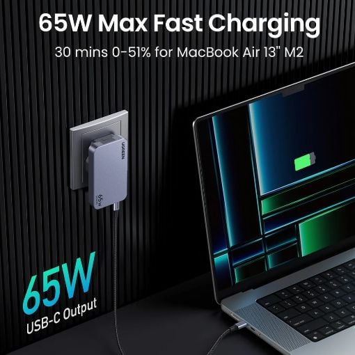 Εικόνα της Φορτιστής Ugreen Nexode Pro X753 Ultra-Slim 3-Port GaN 65W 25356
