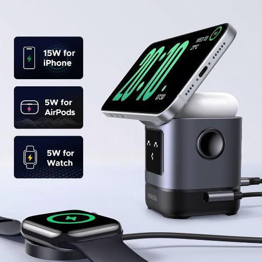 Εικόνα της Φορτιστής Ugreen Uno Robot W709 2in1 Magnetic Wireless Station Qi2 15W 45775