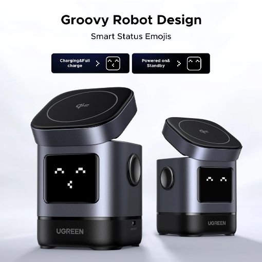 Εικόνα της Φορτιστής Ugreen Uno Robot W709 2in1 Magnetic Wireless Station Qi2 15W 45775