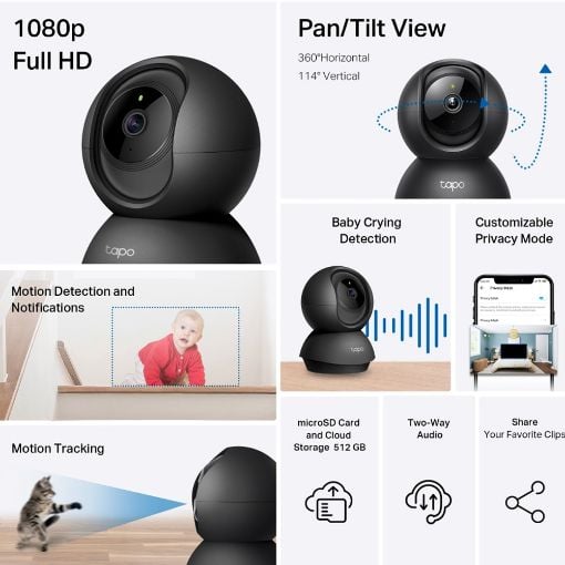 Εικόνα της Home Security Wi-Fi Camera Tp-Link Tapo C201 Pan/Tilt 1080p