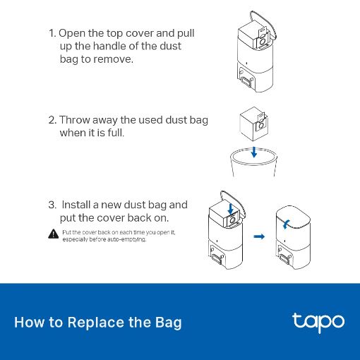Εικόνα της Tp-Link Tapo RVA202 Robot Vacuum Disposable Dust Bag (5 Pcs)