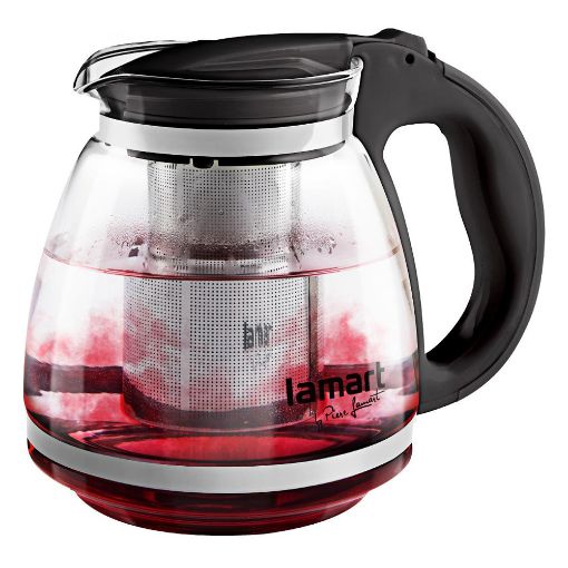 Εικόνα της Τσαγιέρα Γυάλινη Lamart Verre1,5lt με Ανοξείδωτο Φίλτρo Διάφανο/Μαύρο LT7027