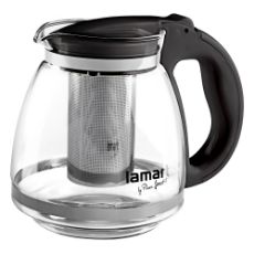 Εικόνα της Τσαγιέρα Γυάλινη Lamart Verre1,5lt με Ανοξείδωτο Φίλτρo Διάφανο/Μαύρο LT7027