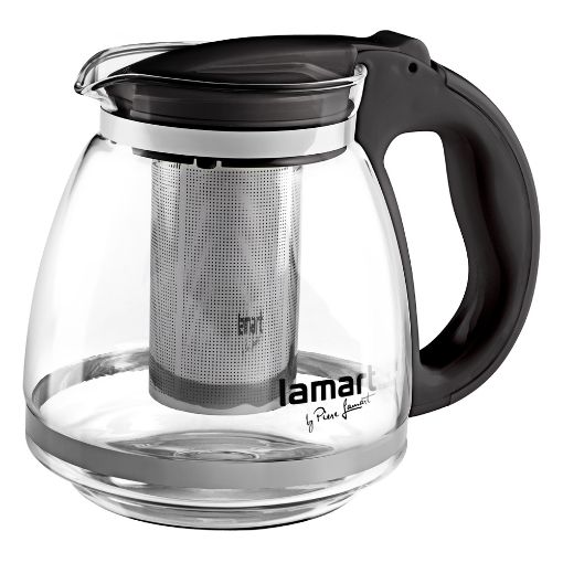 Εικόνα της Τσαγιέρα Γυάλινη Lamart Verre1,5lt με Ανοξείδωτο Φίλτρo Διάφανο/Μαύρο LT7027
