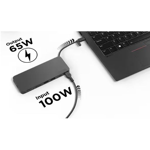 Εικόνα της Lenovo Slim Travel Dock USB-C Eclipse Black 4X11N40212