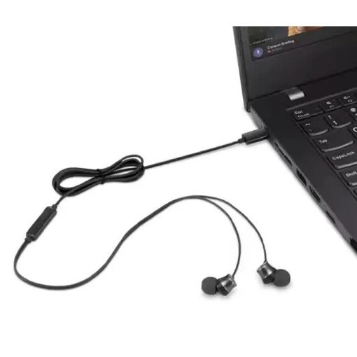 Εικόνα της Headphones Lenovo Wired USB-C Black 4XD1J77351