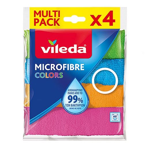 Εικόνα της Πετσέτες Καθαρισμού Vileda Microfibre Colours 4τμχ
