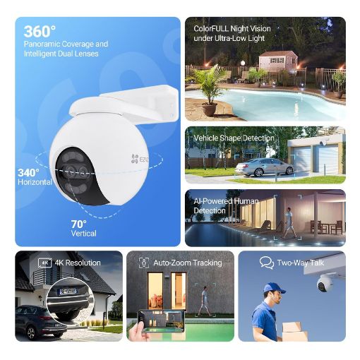 Εικόνα της Outdoor IP Camera Ezviz H80x 4K Dual-Lens Pan/Tilt Wireless