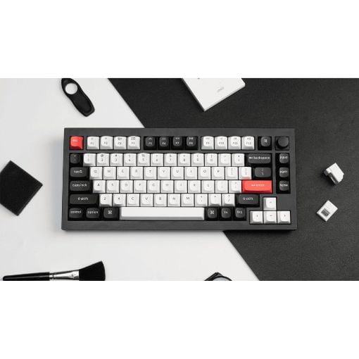 Εικόνα της Πληκτρολόγιο Keychron Q1 HE QMK 75% Wireless Magnetic Purple Switches (US) Carbon Black Q1H-M1