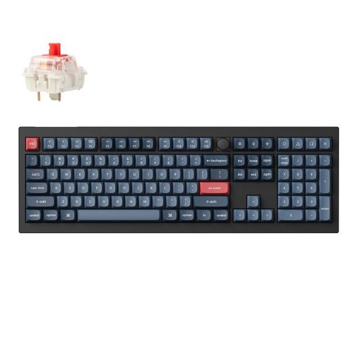 Εικόνα της Πληκτρολόγιο Keychron V6 Max QMK/VIA Full Wireless Red Switches (US) Carbon Black V6M-D1