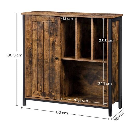 Εικόνα της Μπουφές Vasagle 80 x 30 x 80.5 cm Rustic Brown LSC084B01