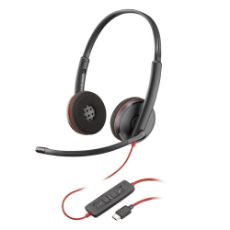 Εικόνα της Headset Poly Blackwire 3220 Stereo USB-C + USB-C/A Adapter (Bulk) Black 8X2J9A6