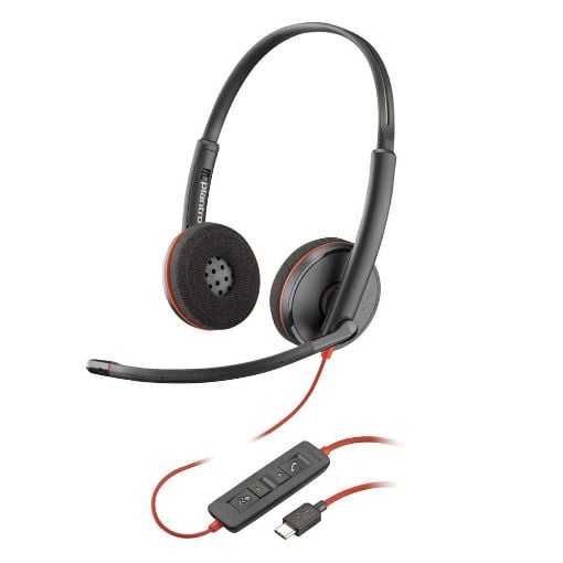 Εικόνα της Headset Poly Blackwire 3220 Stereo USB-C + USB-C/A Adapter (Bulk) Black 8X2J9A6
