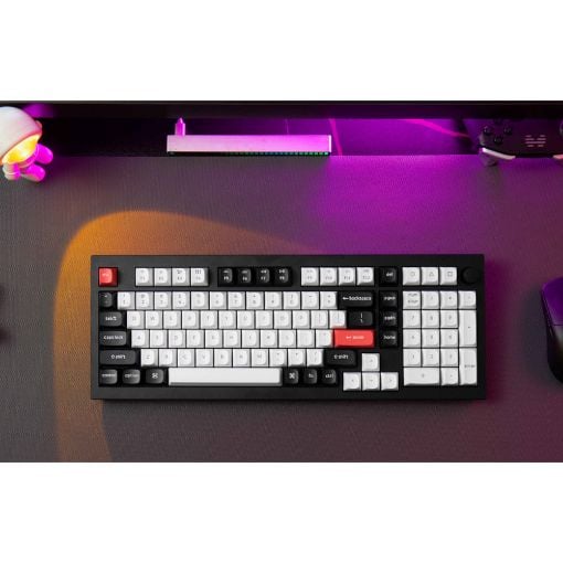 Εικόνα της Πληκτρολόγιο Keychron Q5 HE QMK 96% Wireless Magnetic Purple Switches (US) Carbon Black Q5H-M1