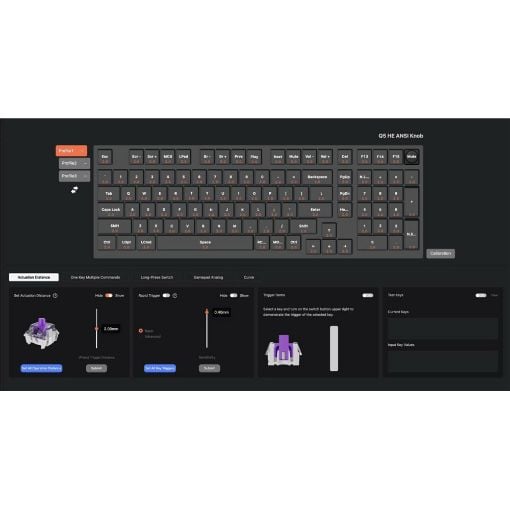 Εικόνα της Πληκτρολόγιο Keychron Q5 HE QMK 96% Wireless Magnetic Purple Switches (US) Carbon Black Q5H-M1