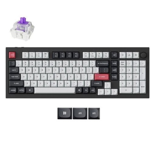 Εικόνα της Πληκτρολόγιο Keychron Q5 HE QMK 96% Wireless Magnetic Purple Switches (US) Carbon Black Q5H-M1