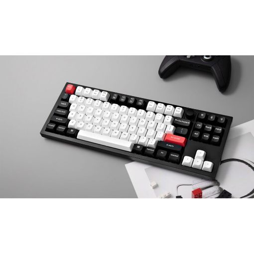 Εικόνα της Πληκτρολόγιο Keychron Q3 HE QMK TKL Wireless Magnetic Purple Switches (US) Carbon Black Q3H-M1
