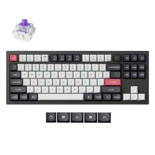 Εικόνα της Πληκτρολόγιο Keychron Q3 HE QMK TKL Wireless Magnetic Purple Switches (US) Carbon Black Q3H-M1