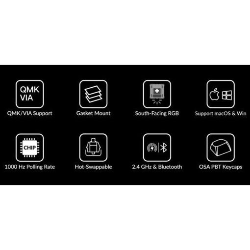 Εικόνα της Keychron V1 Max QMK/VIA 75% Wireless Banana Switches (US) Carbon Black V1M-D4