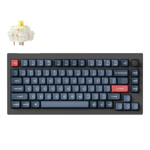 Εικόνα της Keychron V1 Max QMK/VIA 75% Wireless Banana Switches (US) Carbon Black V1M-D4