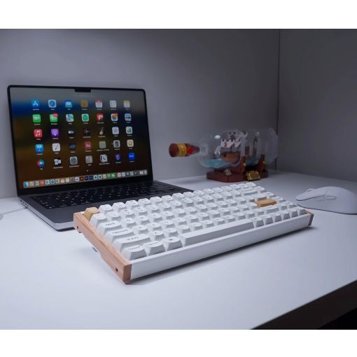 Εικόνα της Πληκτρολόγιο Keychron K2 HE 75% Wireless Magnetic Purple Switches (US) Special Wood Edition White K2H-Q1