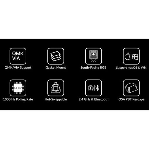 Εικόνα της Keychron V1 Max QMK/VIA 75% Wireless Brown Switches (US) Carbon Black V1M-D3