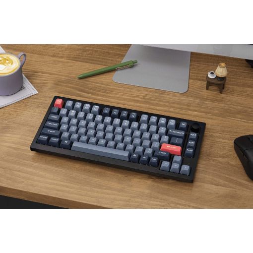Εικόνα της Keychron V1 Max QMK/VIA 75% Wireless Brown Switches (US) Carbon Black V1M-D3