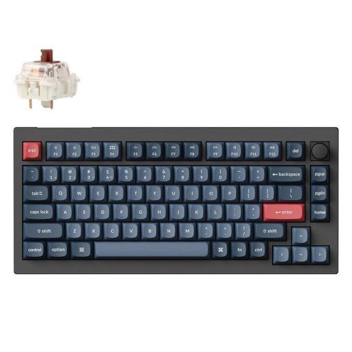Εικόνα της Keychron V1 Max QMK/VIA 75% Wireless Brown Switches (US) Carbon Black V1M-D3